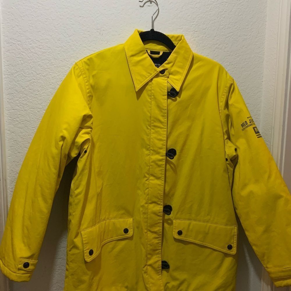 Lauren Ralph Lauren Yellow Cotton Zip Clasp Long Sleeve Denim Jacket Size Small